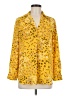 Ann Taylor 100% Polyester Yellow Long Sleeve Blouse Size M (petite) - photo 1