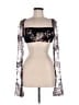 Lucy In The Sky 100% Polyester Silver Long Sleeve Top Size L - photo 1