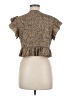 Shein Tan Short Sleeve Blouse Size M - photo 2