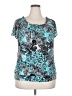 Claudia Richard Teal Short Sleeve Blouse Size 2 (estimated) - photo 1