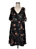 Sugar Lips 100% Polyester Floral Black Casual Dress Size M - photo 1