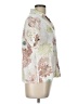 Hot Cotton Floral Ivory Short Sleeve Blouse Size L - photo 4