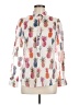 J.Crew Print Ivory Long Sleeve Blouse Size 6 - photo 1