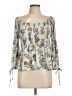 Rabbit Rose 100% Polyester Green 3/4 Sleeve Blouse Size L - photo 1