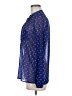 Sweet Rain 100% Polyester Polka Dots Blue Long Sleeve Blouse Size M - photo 5
