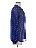 Sweet Rain 100% Polyester Polka Dots Blue Long Sleeve Blouse Size M - photo 4