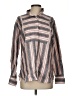 FRAME 100% Linen Stripes Gray Long Sleeve Blouse Size S - photo 1