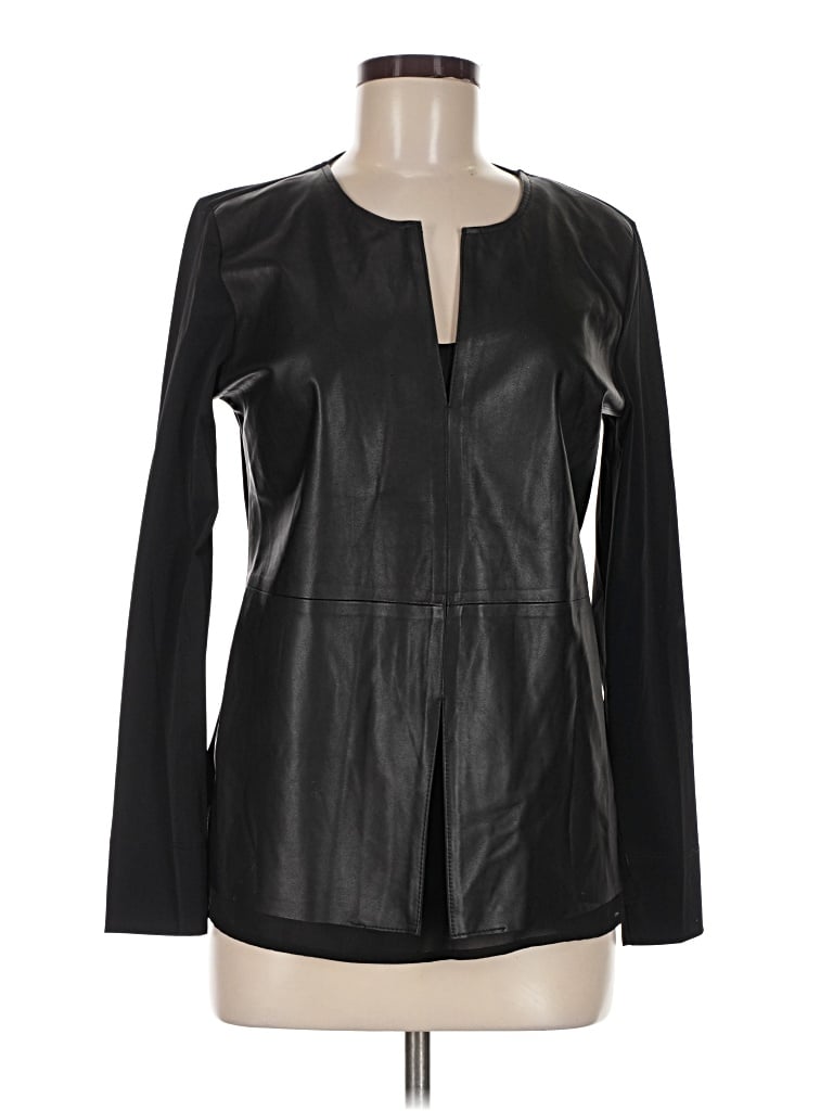 Pre-owned Ecru Long Sleeve Blouse In Black