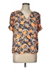Collective Concepts Orange Short Sleeve Blouse Size L - photo 1