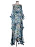 Elliatt 100% Polyester Paisley Blue Cocktail Dress Size L - photo 1