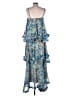 Elliatt 100% Polyester Paisley Blue Cocktail Dress Size L - photo 2