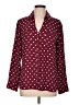 Express 100% Polyester Polka Dots Burgundy Long Sleeve Blouse Size L - photo 1