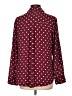 Express 100% Polyester Polka Dots Burgundy Long Sleeve Blouse Size L - photo 2