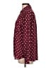 Express 100% Polyester Polka Dots Burgundy Long Sleeve Blouse Size L - photo 5