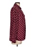 Express 100% Polyester Polka Dots Burgundy Long Sleeve Blouse Size L - photo 4