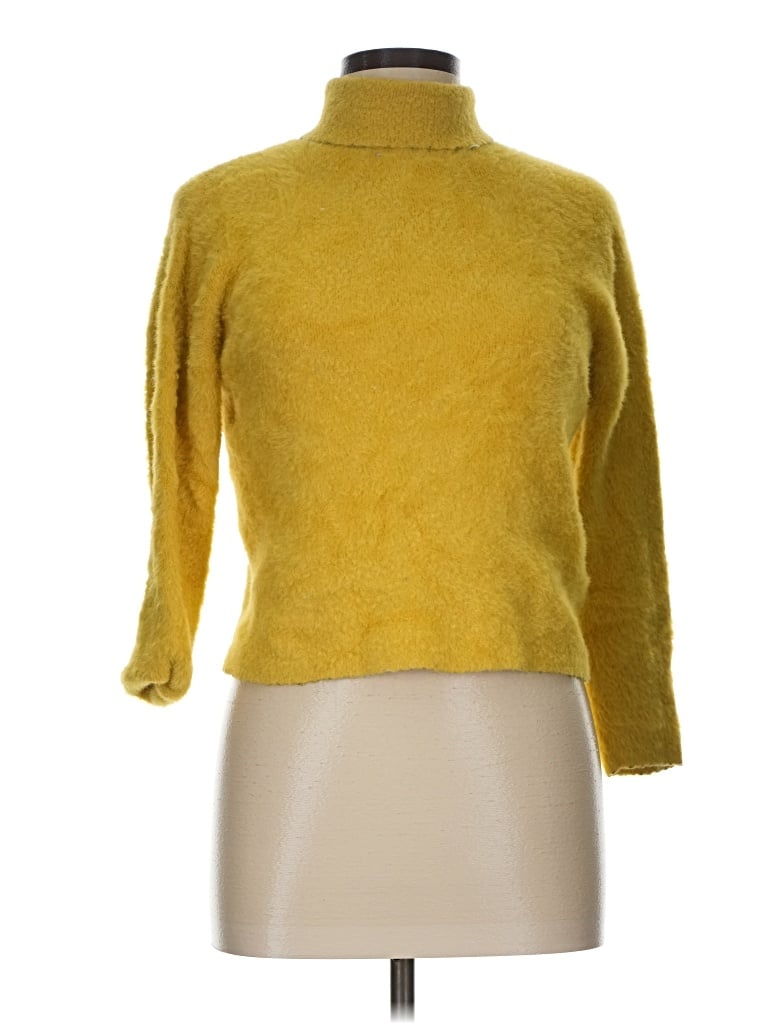 Pre-owned Zara Turtleneck Sweater In Yellow
