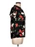 Old Navy 100% Rayon Floral Black Short Sleeve Blouse Size L - photo 4