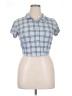 Just Polly Blue Short Sleeve Blouse Size XL - photo 1