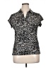 Alfani Animal Print Black Short Sleeve Blouse Size XL - photo 1