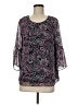 Cato 100% Polyester Paisley Purple 3/4 Sleeve T-Shirt Size M - photo 1
