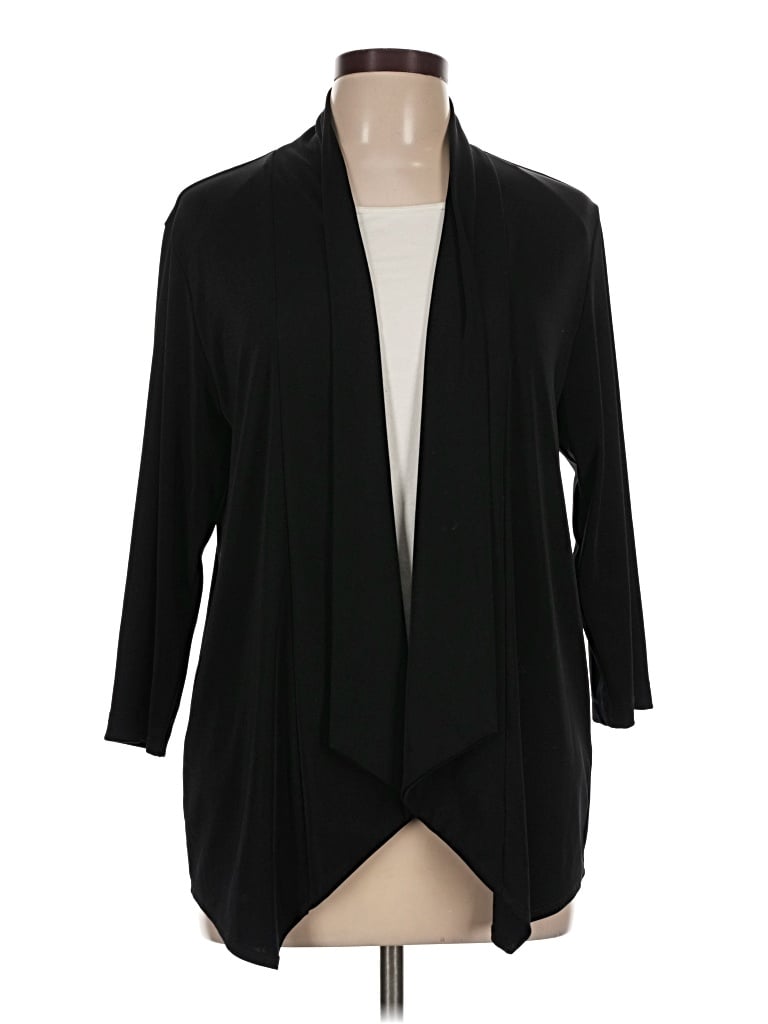 Pre-owned Easywear By Chico's Cardigan Sweater In Black