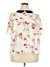 CeCe 100% Polyester Floral Ivory Short Sleeve Blouse Size 2X - photo 1