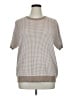 Anne Klein Houndstooth Tan Short Sleeve Top Size XL - photo 1