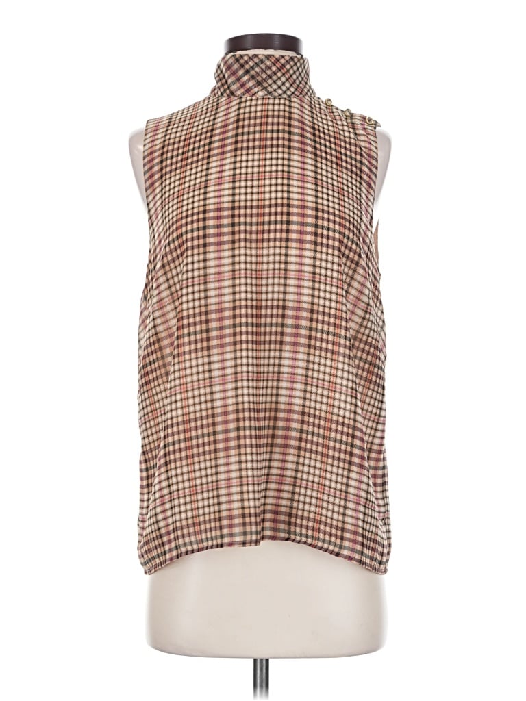 Ann Taylor Sleeveless Blouse In Brown