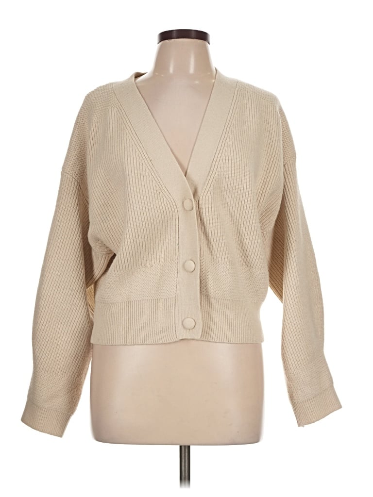 Pre-owned 7 For All Mankind Cardigan Sweater In Tan