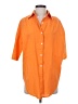 Unbranded 100% Cotton Orange 3/4 Sleeve Button-Down Shirt Size S - photo 1