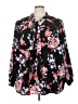 Lane Bryant 100% Polyester Floral Black Long Sleeve Blouse Size 26 - 28 Plus - photo 1