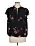 CeCe 100% Polyester Black Short Sleeve Blouse Size L - photo 1
