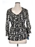 Nine West 100% Polyester Black 3/4 Sleeve Blouse Size 16 - photo 1
