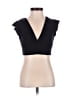 Pull&Bear Black Short Sleeve Top Size S - photo 1