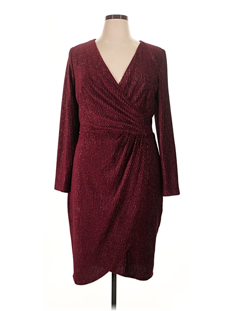 Pre-owned Julia Jordan Cocktail Dress In Burgundy