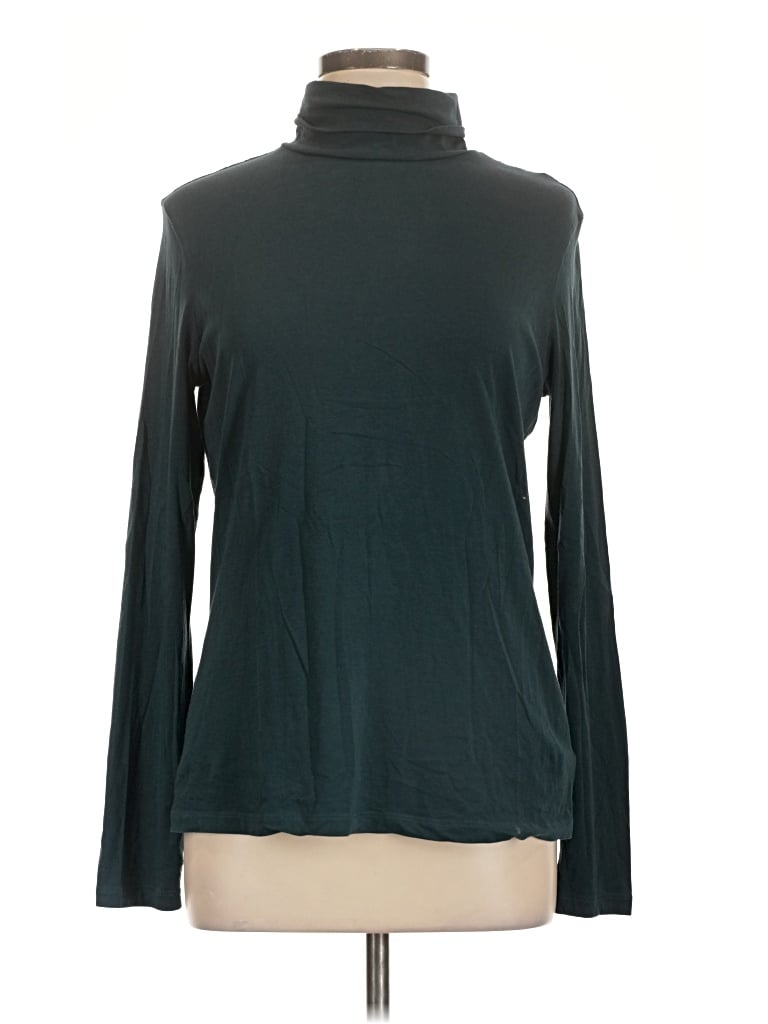 Pre-owned Coldwater Creek Long Sleeve Turtleneck In Teal