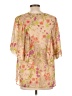 Black Rainn 100% Polyester Tan 3/4 Sleeve Blouse Size L (petite) - photo 2