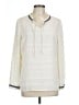 Talbots 100% Polyester Ivory Long Sleeve Blouse Size Lg Petite - photo 1