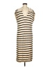 Unbranded 100% Polyester Stripes Tan Casual Dress Size L - photo 1