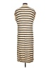 Unbranded 100% Polyester Stripes Tan Casual Dress Size L - photo 2
