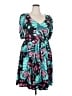 Torrid Tropical Teal Casual Dress Size 2X Plus (2) - photo 1