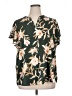 Maurices 100% Polyester Tropical Green Short Sleeve Blouse Size 1X - photo 1