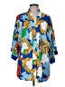 Eclair 100% Polyester Tropical Blue 3/4 Sleeve Blouse Size M - photo 1