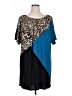 Tiana B. Animal Print Blue Casual Dress Size 14 - photo 1