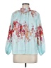 Unbranded 100% Polyester Floral Teal 3/4 Sleeve Blouse Size M - photo 1