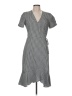 Neiman Marcus Checkered-gingham Gray Ivory Casual Dress Size 10 - photo 1
