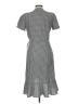 Neiman Marcus Checkered-gingham Gray Ivory Casual Dress Size 10 - photo 2