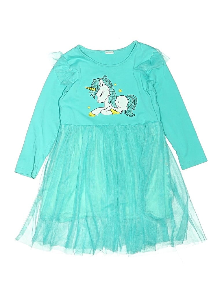 Pre-owned Unbranded Kids' Dress In Teal