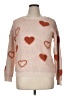 Hem & Thread Hearts Pink Pullover Sweater Size XL - photo 1