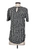 H&M 100% Viscose Silver Short Sleeve Blouse Size 2 - photo 2